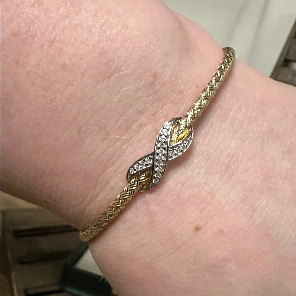 Charles Garnier nwot infinity gold silver 925 Peru stamped expandable bracelet - Picture 7 of 7